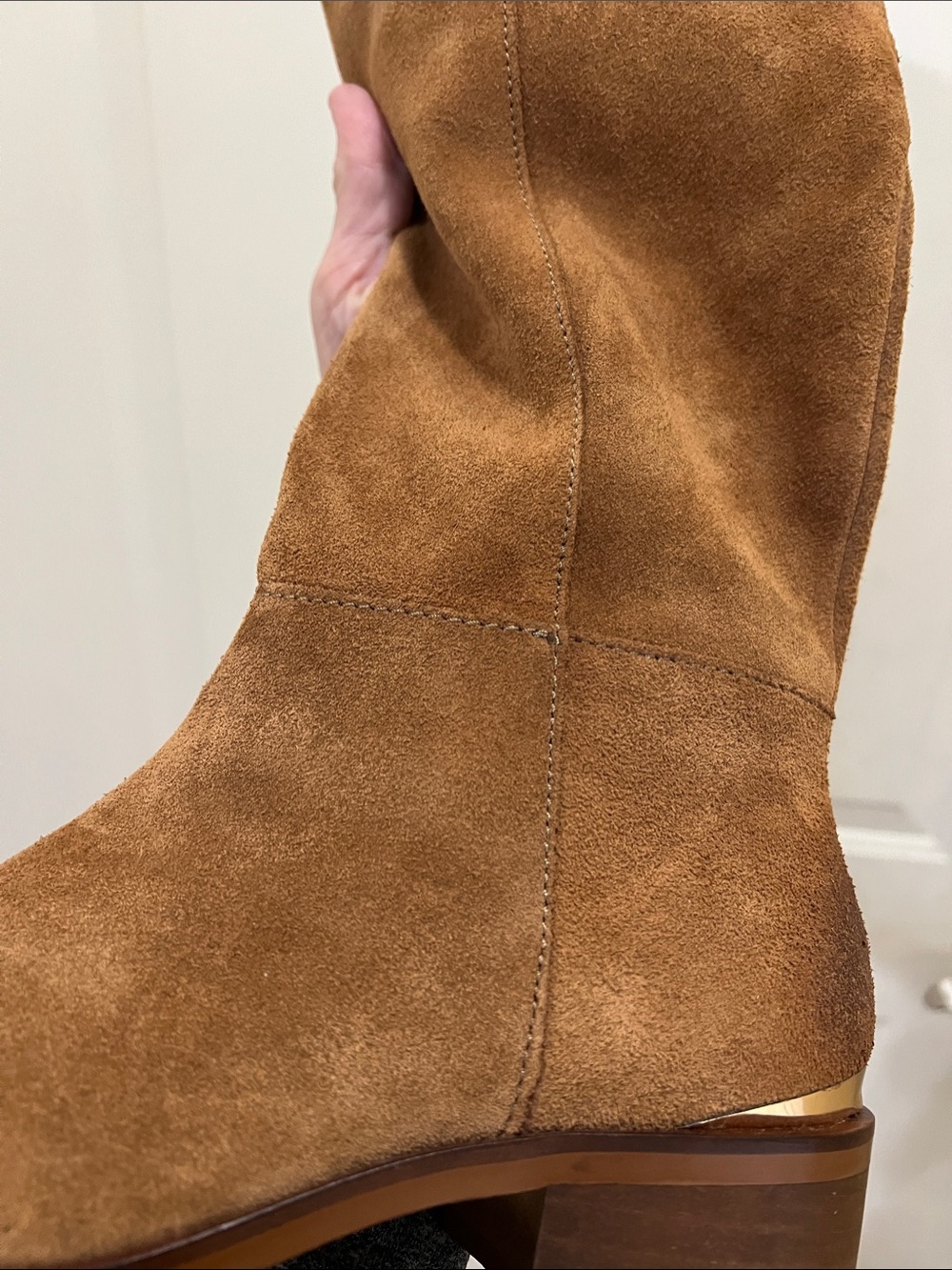 naughty monkey Suede Mid-Calf Slouch Style Heeled Boots - Reddish Brown - Picture 2 of 10